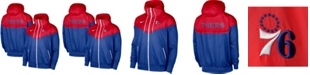 Nike Men's Red, Royal Philadelphia 76Ers 75Th Anniversary Courtside Windrunner Raglan Hoodie Full-Zip Jacket